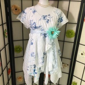 Bohemian blue white duster/tunic